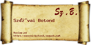 Szávai Botond névjegykártya